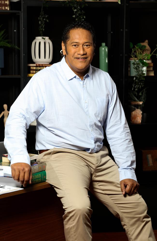 Jay Laga’aia hosts Lost for words on SBS. Picture: Nigel Wright