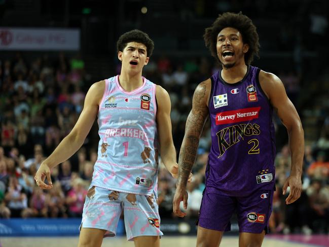 Jaylen Adams (R) picked up 17 points, while Karim Lopez (L) impressed in defeat. Picture: Getty Images