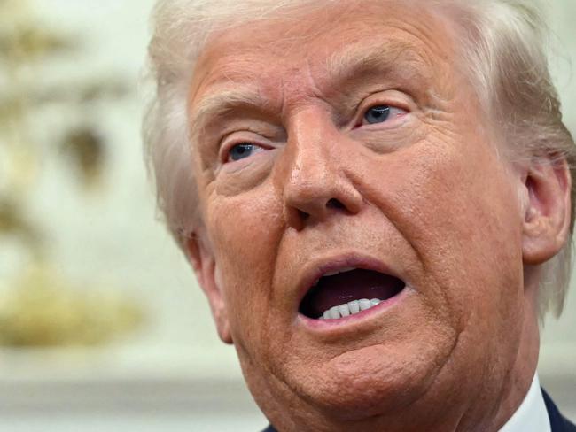 US President Donald Trump speaks to the press as he meets with NATO Secretary General Mark Rutte in the Oval Office of the White House in Washington, DC, on March 13, 2025. (Photo by Mandel NGAN / AFP)