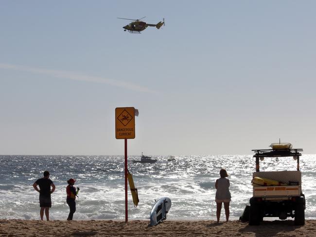 The search, including helicopters will resume today. Picture: John Fotiadis