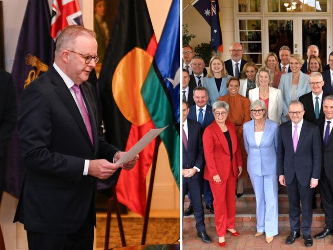Anthony Albanese has been sworn in for his second term as Australia's prime minister alongside his new ministry on Tuesday at Government House in Canberra.