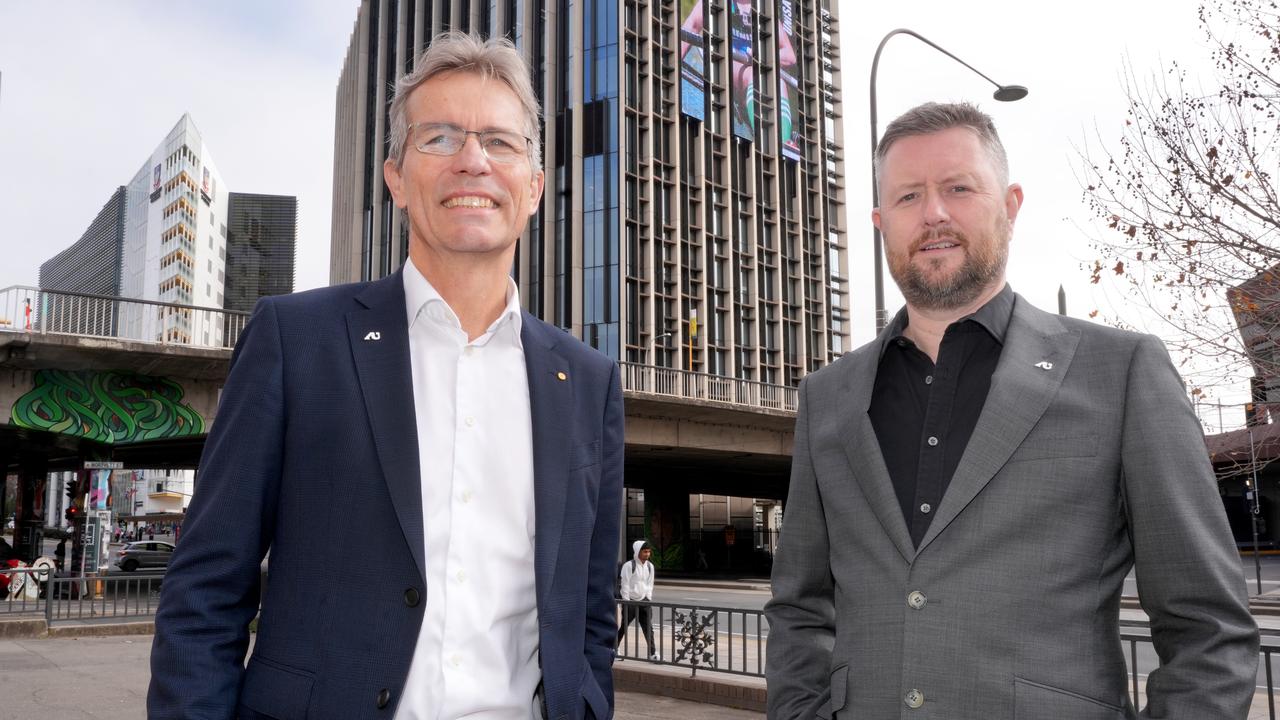 Adelaide University co-Vice Chancellors: Professor Peter Hoj and Professor David Lloyd will quit at year’s end. Picture: Dean Martin