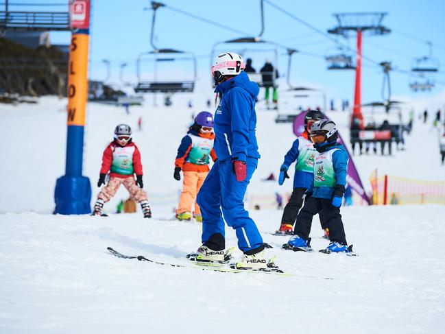 The Ski School program at Mt Buller. Picture: Andrew Railton/Mt Buller