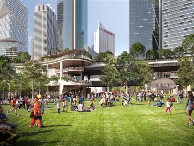 Circular Quay would be transformed with new public green space, new ferry wharves, and a potential New York style highline. Picture: Supplied