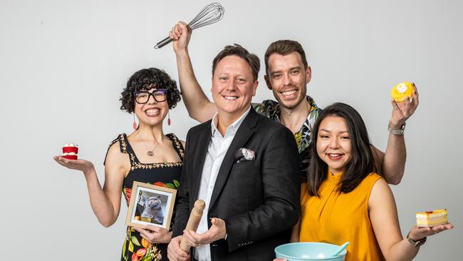 Great Australian Bake Off judge Darren Purchese says it’s going to be a close Grand Finale between Ilona Nicola, Adam Miller and Laura Foo. Picture: Jake Nowakowski