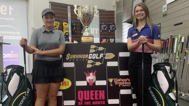 Cairns golfers Angel Pizzichemi and Georgia Buckle are ready to compete in the inaugural Queen of the North golf tournament.