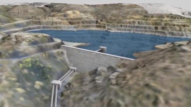 The upper dam at the proposed Highbury pumped hydro project. Picture: SUPPLIED