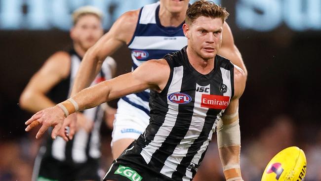 Taylor Adams will have even more responsibility in Collingwood’s midfield in 2021. Picture: Michael Willson/AFL Photos via Getty Images