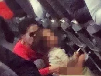 The mum was caught in a photo that was shared on the Passenger Shaming page on Instagram. Picture: Passenger Shaming