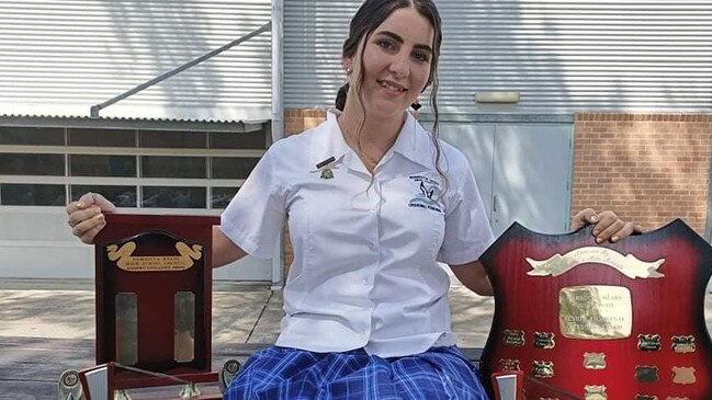 Kawana Crowe on her graduation from Nambucca High School with a swag of academic awards.