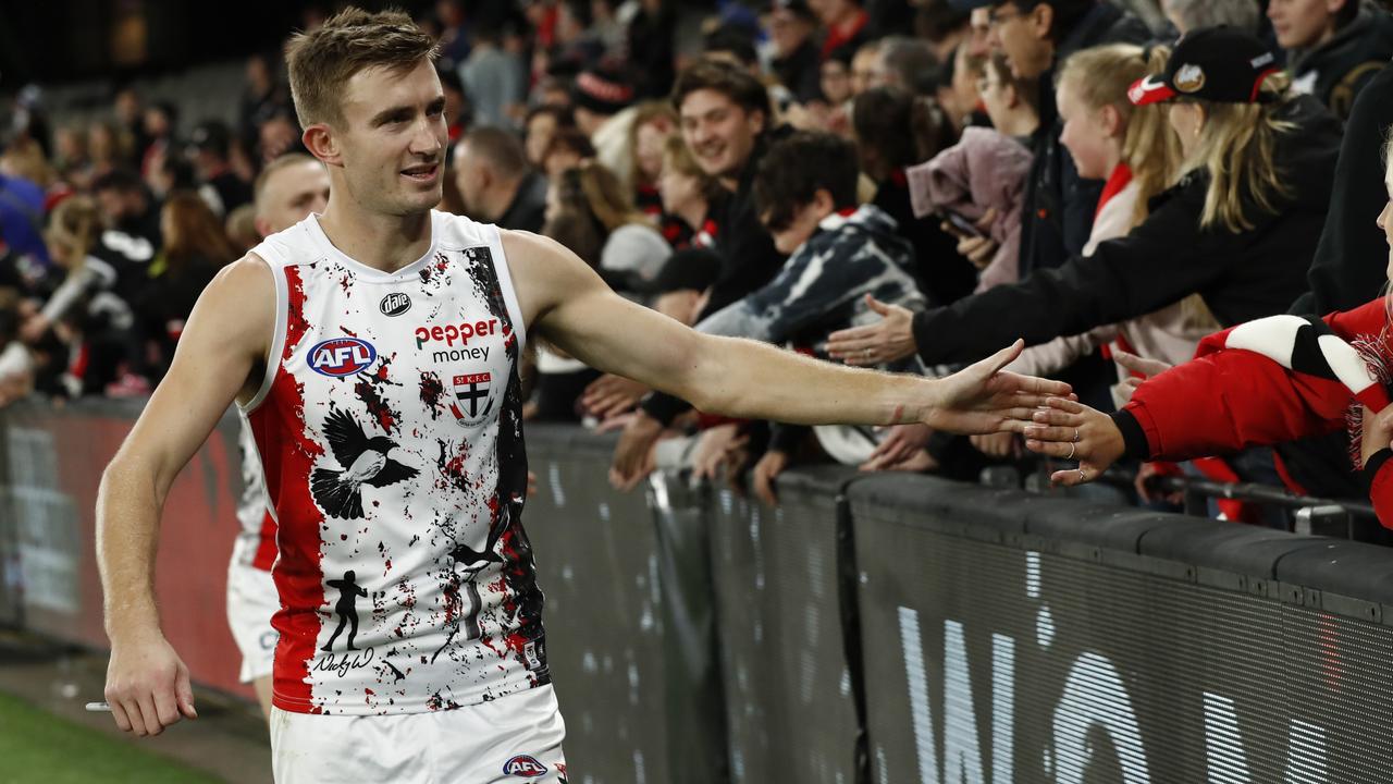 Dougal Howard won’t play in his team’s opening final. Picture: Darrian Traynor/AFL Photos/Getty Images