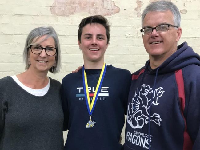 Mark O’Farrell and wife Sharon with son Conor at Sandhurst.