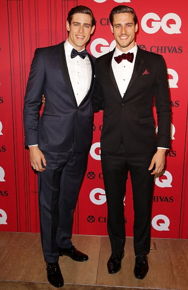 Twins Jordan and Zac Stenmark arrives at the GQ Men of the Year awards. Picture: Getty Images