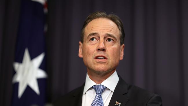 Health Minister Greg Hunt congratulated Aussies for their hard work in getting vaccinated. Picture: Gary Ramage / NCA NewsWire