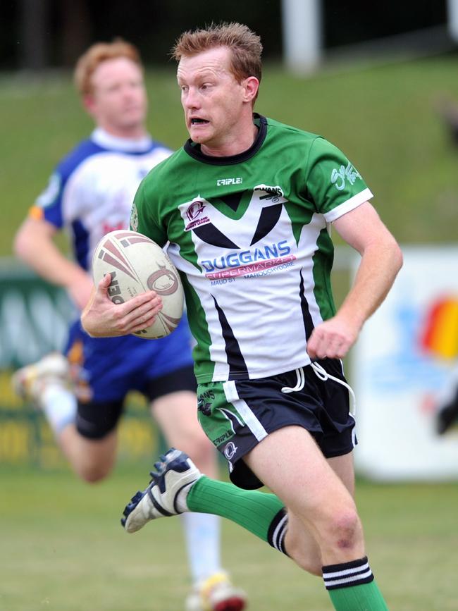 Maroochydore's Daniel McGlynn races over for a try in 2009. Photo: Warren Lynam