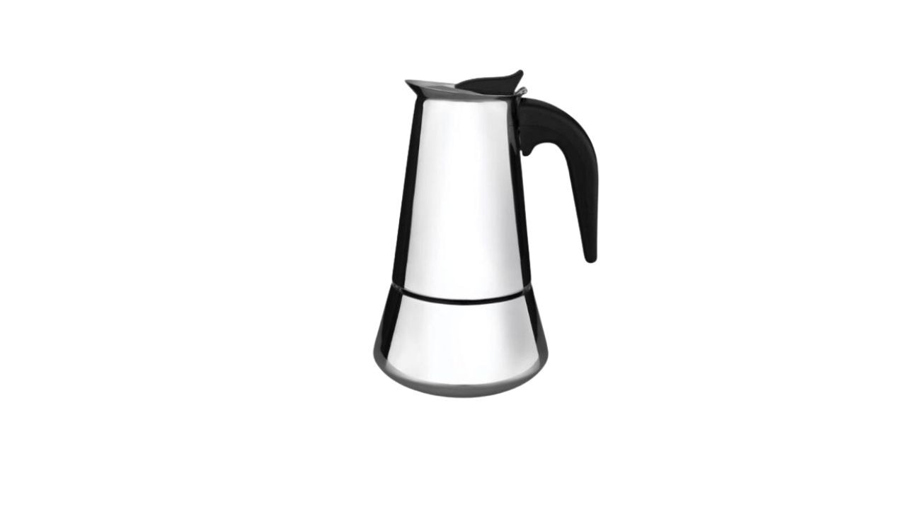 Tramontina Stainless Steel Coffee Maker 6 Cup/300ml. Picture: Harris Scarfe.