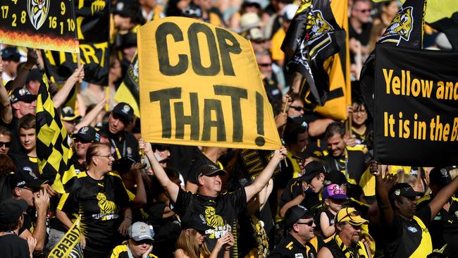 Cop that!: Richmond and Collingwood fans will be forced to fork out for the MCG blockbuster after the Tigers raised ticket prices. Picture: AAP