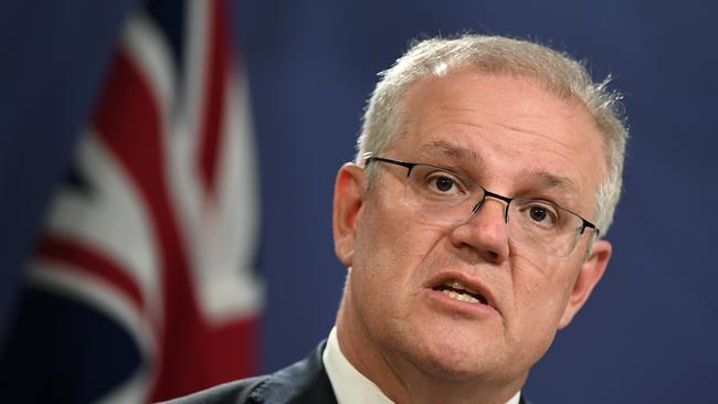 Prime Minister Scott Morrison said his focus was on investing in the technology which reduces emissions and not the net zero 2050 target. Picture: NCA NewsWire/Joel Carrett