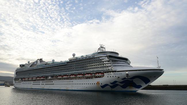 The Ruby Princess cruise ship departs from Port Kembla in NSW in April. Picture: Getty Images