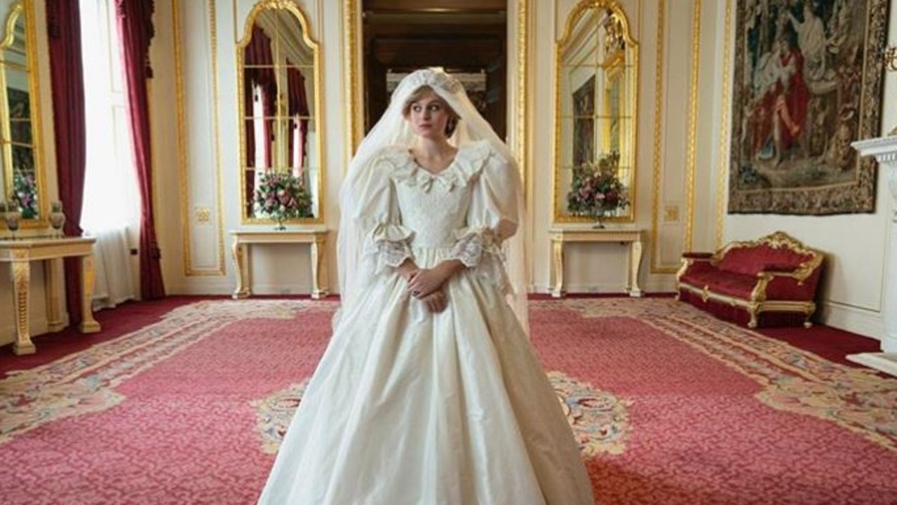A first glimpse of Princess Diana’s wedding dress in The Crown.