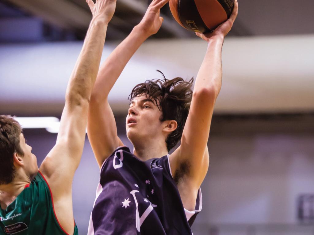 Josh Bannan playing for the Victorian schoolboys. Picture: courtesy of Basketball Victoria