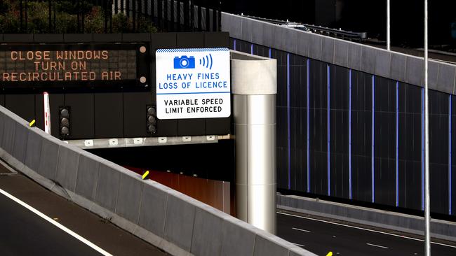 The speed camera in the WestConnex M4 East tunnel has brought in over $7 million in fines over 12 months. Picture: Jonathan Ng