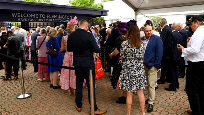 Anticipation builds in the queue. Picture: Getty Images