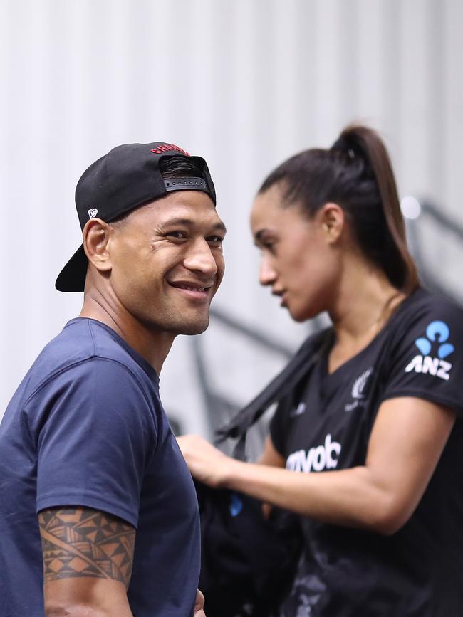 Israel Folau with wife Maria. Picture: Phil Walter/Getty Images