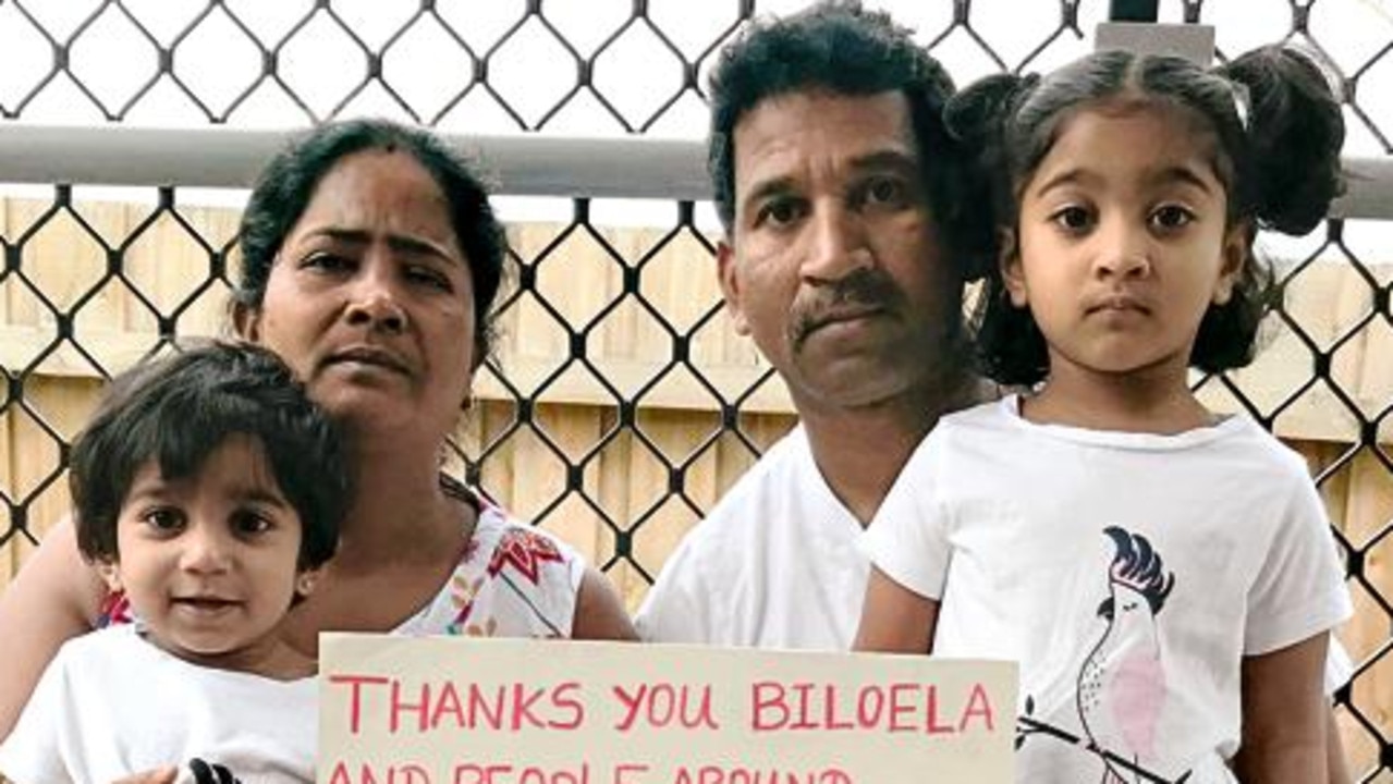 Tamil asylum seekers Nadesalingnam, wife Priya, and their Australian-born daughters Dharuniga and Kopika.