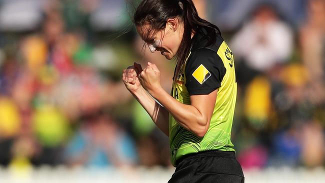 Megan Schutt is a weapon for Australia in the powerplay and at the death.