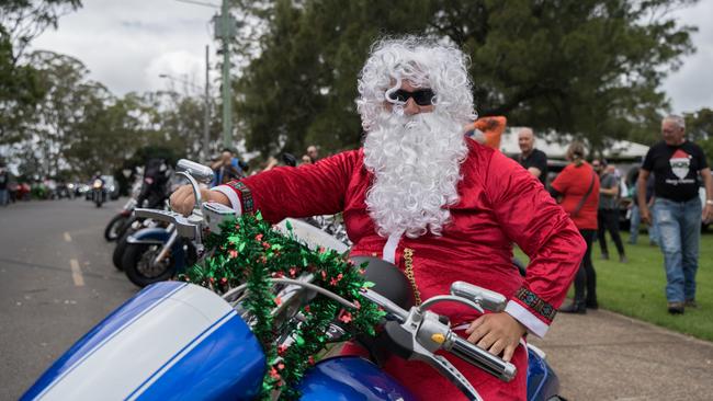 Riding from Withcott, Nathan Sayers is ready to join the Downs Motorcycle Sport Club 2024 toy run. Sunday, December 15, 2024. Picture: Christine Schindler