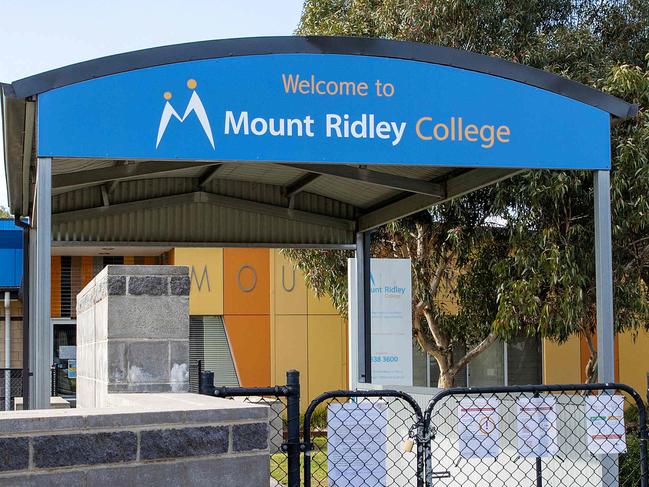 Mount Ridley College, Craigieburn, is a new Covid19 exposure site during Melbournes fourth lockdown. Picture: Mark Stewart