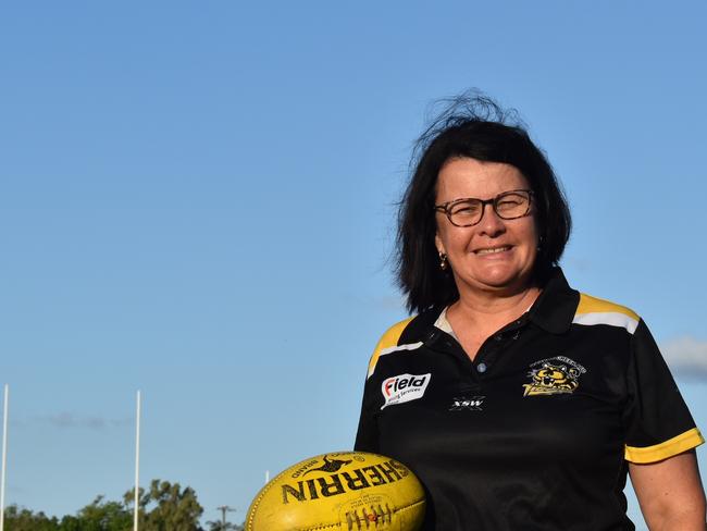 Jeanne Donald of the Bakers Creek Tigers. The football club has been nominated for the Community Group Award at the Australia Day Awards ceremony. Picture: Matthew Forrest