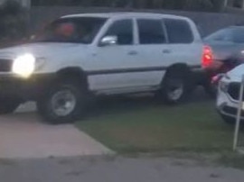 CCTV of youths in a stolen Ford Everest ramming a mum's Landcruiser in Vincent on December 7.