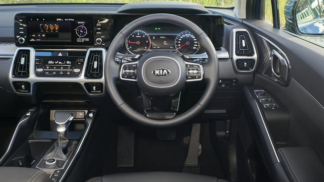 Inside the 2021 model Kia Sorento in Sport+ specification.