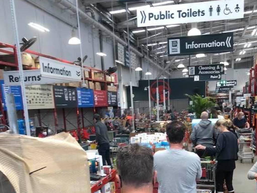 A picture of a packed Bunnings store posted by a social media user. Picture: Facebook