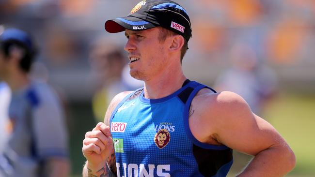 Dayne Beams at Brisbane Lions training at QEII stadium. Picture: Jono Searle.