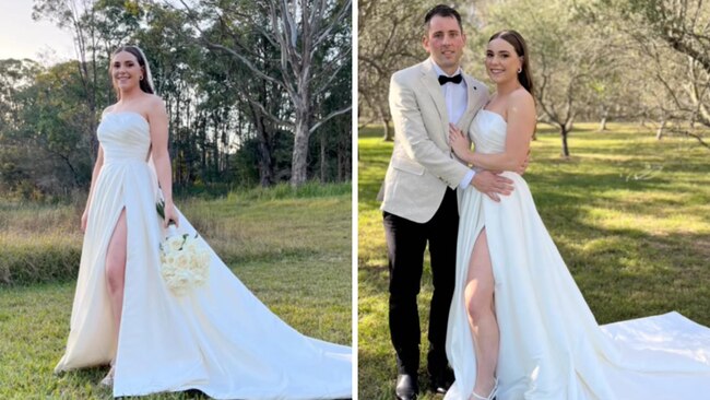 Bride Madeleine Edsell allegedly tried to get into her car to drive to the incident after hearing of the bus crash. Hours earlier she had married Mitchell Gaffney at Wandin Valley Estate. Source: Instagram