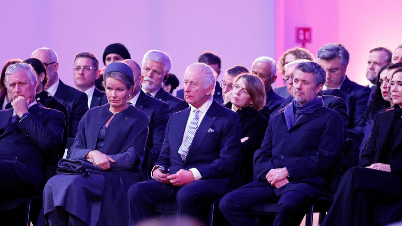 L-R: King Philippe and Queen Mathilde of Belgium, Britain’s King Charles III, King Frederik X and Queen Mary of Denmark attend the 80th liberation anniversary. Picture: Ludovic Marin / AFP