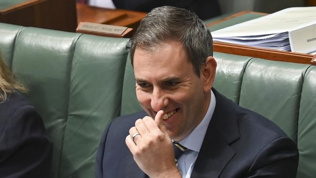 Jim Chalmers during question time at Parliament House in Canberra on Monday. Picture: NewsWire / Martin Ollman