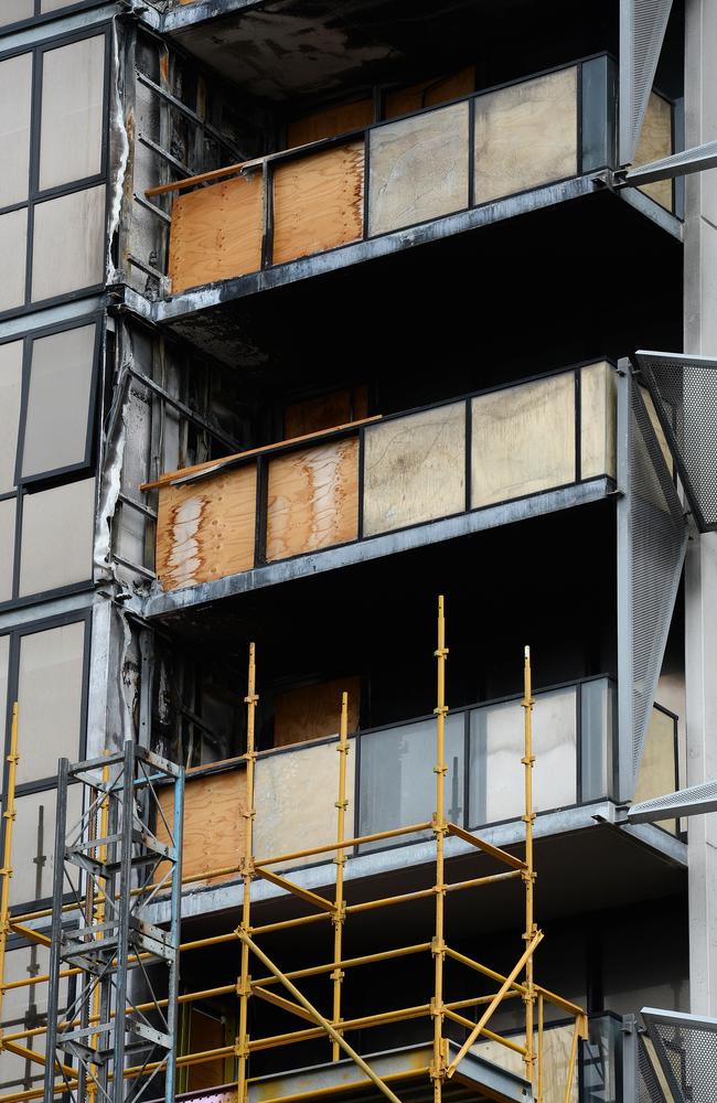 Cladding was blamed for the fire at the  'Lacrosse' apartment in Melbourne. Picture: Steve Tanner