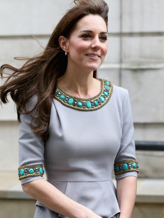 The Princess of Wales, in a peplum dress and statement jewellery. Picture: Getty Images