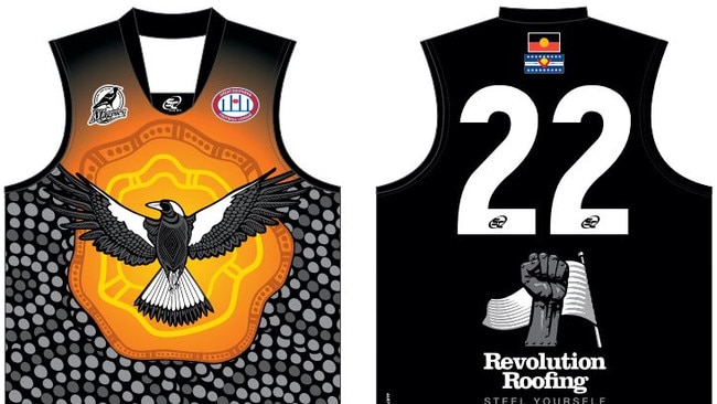 Goolwa indigenous guernsey, designed by Jesse and Anthony Chester.