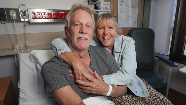 Stroke survivor Tony Clark and his wife Jackie. Picture: Alex Coppel