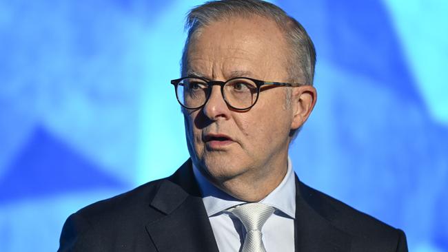 CANBERRA, AUSTRALIA  - NewsWire Photos - January 25, 2025: Prime Minister Anthony Albanese at the 2025 Australian of the Year Awards at the National Arboretum in Canberra. Picture: NewsWire / Martin Ollman