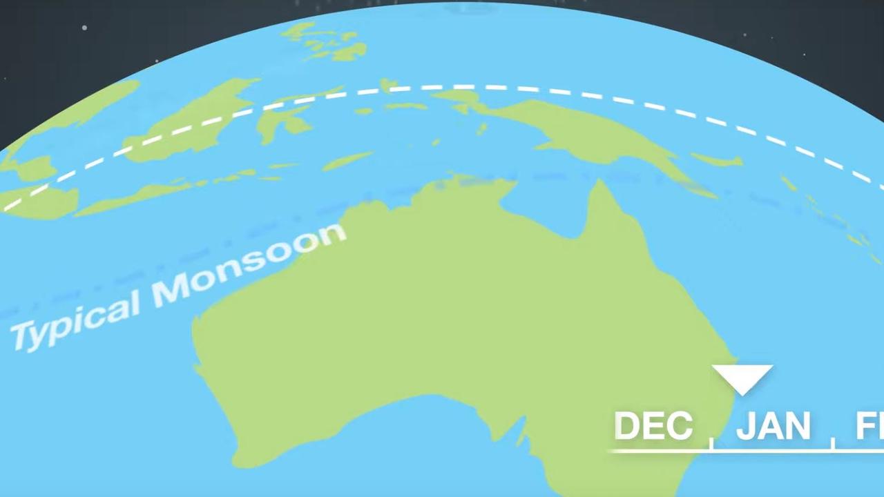 The annual monsoon is late and that's means other weather systems are stuck in winter mode. Picture: BOM.