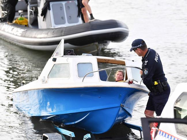 Police have a retrieved a capsized  boat, one person is feared dead off Cleveland, on BrisbaneÃ¢â¬â¢s bayside. Picture: Patrick Woods.