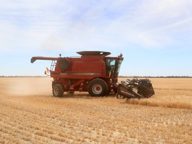 Spencer Allan harvesting barley, near Wycheproof,   Picture Yuri Kouzmin