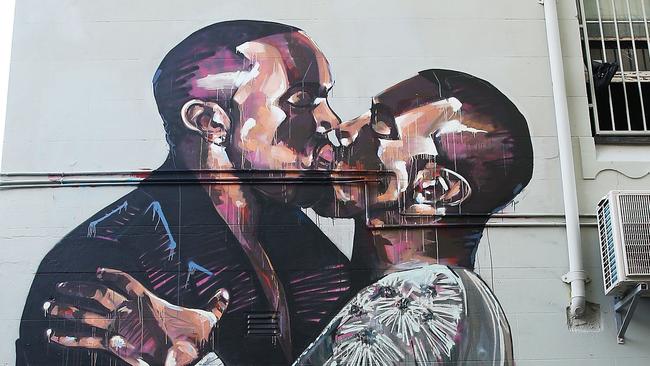 Scott Marsh’s infamous Kanye West mural in Chippendale.