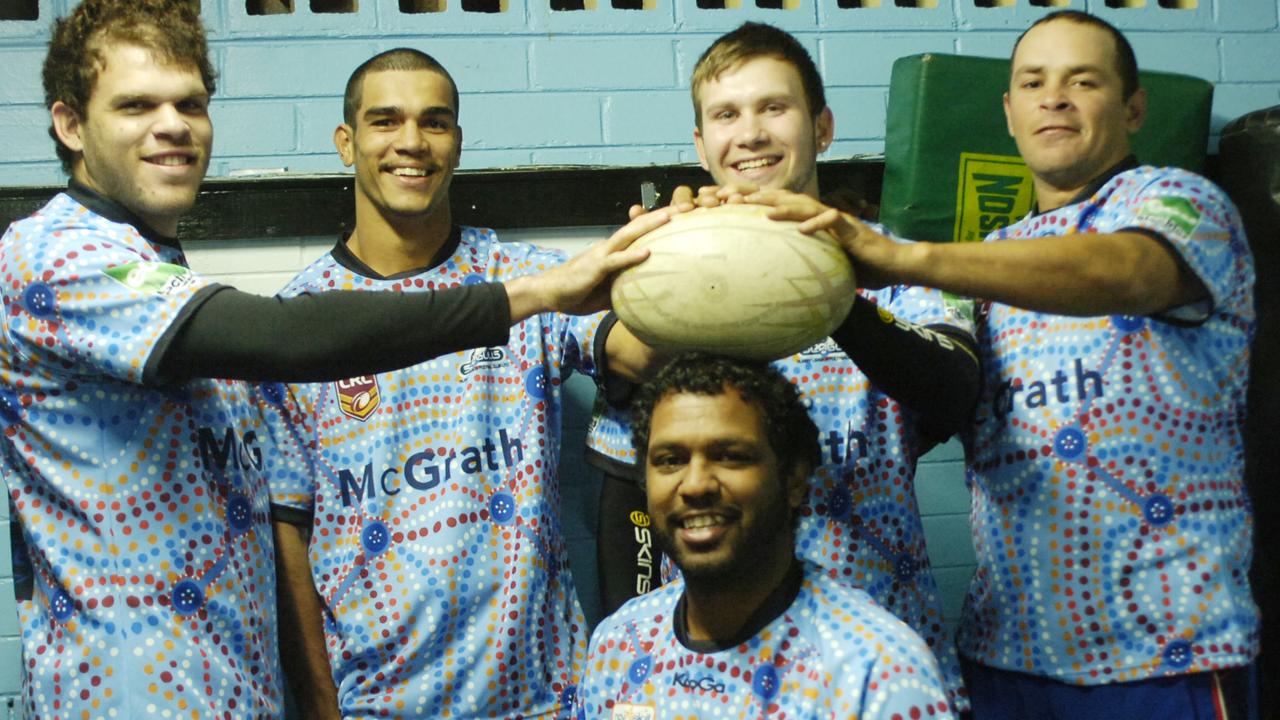 Ballina Seagulls players get ready for the indigenous commemoration NRRRL match Picture: Stuart Turner.